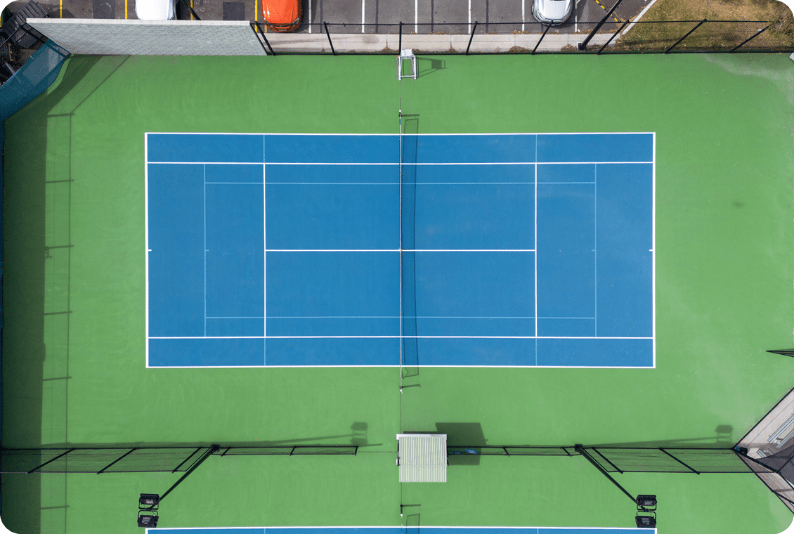 Aerial view of tennis courts